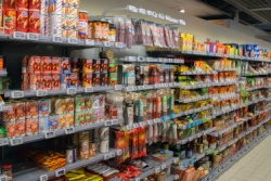 Supermarkt met ultrabewerkte producten