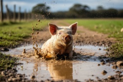 Vrij en vrolijk varken