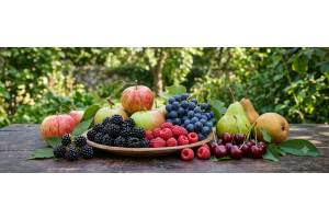 Gemüse- und Obstsorten mit unterschiedlichen Farbpigmenten