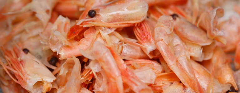 Geschälte Garnelen